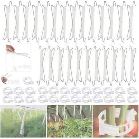 Pair 25 Pièces crochet de tomates,avec 25 clips pour plantes,crochets de support pour tomates avec ficelle,support à tomate,crochet pour tomate/Concombres/Vignes