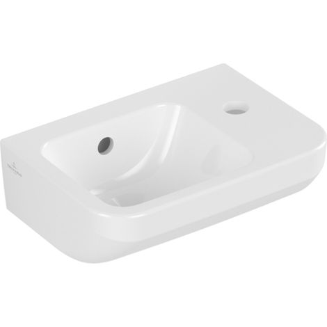 Villeroy & Boch Architectura - Handwaschbecken 36x22 cm, mit Überlauf, mit Hahnloch rechts, Alpinweß 43733601 (1/3)