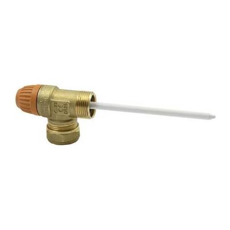 VALVOLA DI SICUREZZA M-TUBO RAME COMBINATA PER SISTEMI SOLARI Misura: 3/4" x 22