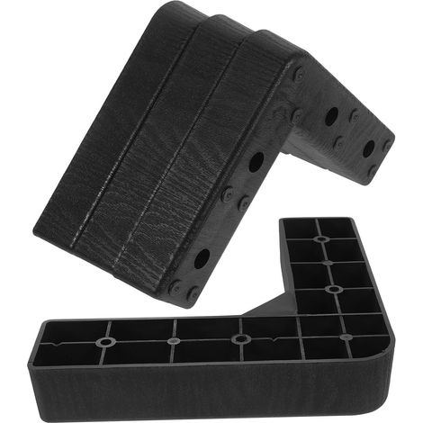 Plastique Rehausseur de Canapé Forme L, Noir, Lot de 4 (1/5)
