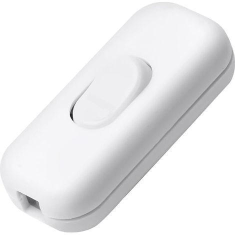 1 Piece Bedside Lamp Switch, 6A 250V Double Pole Rocker Switch, Double Pole Switch for 2 or 3 Line Inline Lamps, for Small Appliances, Desk and Bedside Lamps (White) (1/5)