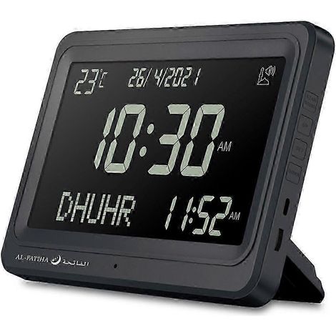 Horloge Azan automatique numérique mondiale 8 sonneries de prière Azan, horloge islamique murale et de bureau A (1/5)