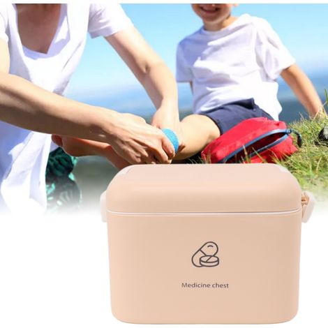 Boîte de rangement médicament grande capacité avec compartiment amovible Type C - Organisateur PP robuste pour voyage et camping (1/5)
