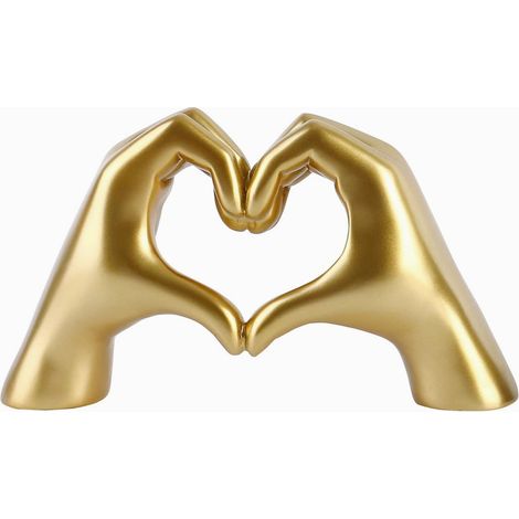 1 Statuette Couple Amour, Sculpture Résine Dorée, Décoration Maison, Cadeau Mariage