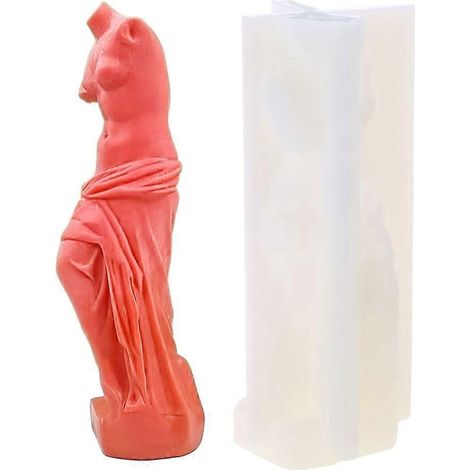 Moule en silicone pour bougie Déesse au bras cassé, sculpture Vénus, fabrication de bougies parfumées (1/4)