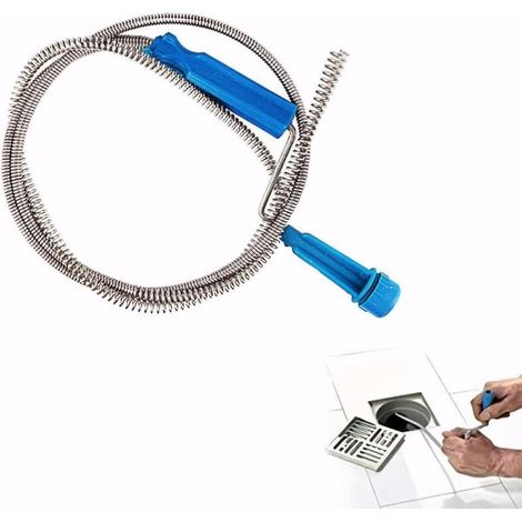 Spirale de nettoyage de tuyaux, 5 m × 5,5 mm, spirale d'écoulement avec pointe de perçage, pour lavabo, baignoire, WC (1/5)