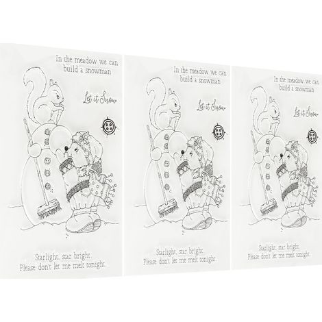 3er-Set transparente Stempel mit einzigartigem Schneemann-Design, recycelbar und ideal für DIY-Scrapbooking-Projekte (1/5)