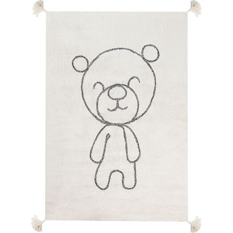 Kinderteppich ZORAKAN Hellbeige 140 x 200 cm Baumwolle (1/5)