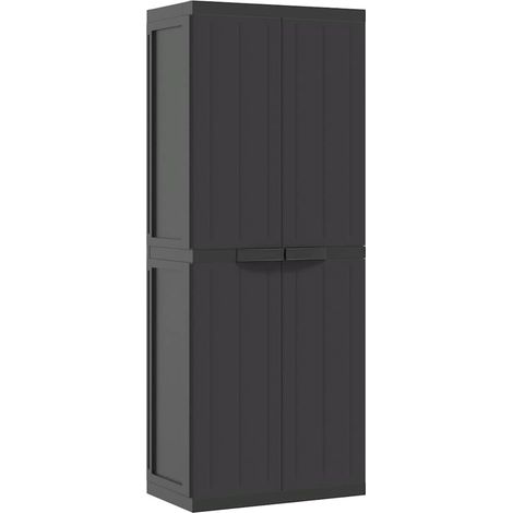 Armadio da Esterno Nero 65x37x165 cm in PP vidaXL (1/5)
