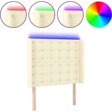 Maison Exclusive - Testiera a LED Crema 103x16x118/128 cm in Similpelle