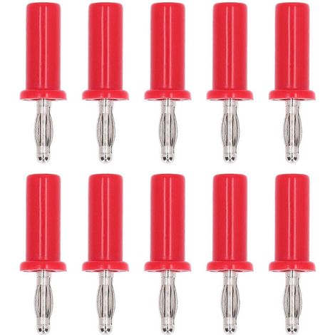 10 Stück Laternen-Bananenstecker, Messing, ABS, gelöteter Lautsprecheranschluss für elektronische Instrumente, 4 mm, Rot (1/4)