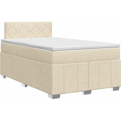 Maison Exclusive - Lit boxspring avec matelas Crème 120 x 190 cm Tissu (1/5)