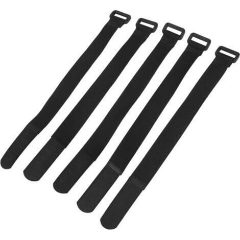 5Pcs Sangle de Bicyclette, / Set Attaches de câble de vélo Pompe à vélo Ceinture d'équitation Nylon réglable Guidon Bretelles(Noir) (1/5)