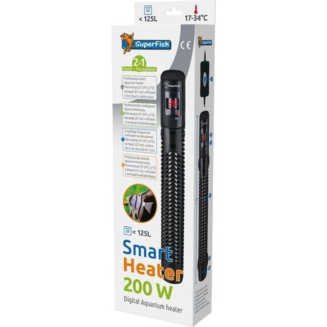 Chauffage Aquarium Superfish 200W : Qualité et Professionnel. Pour aquariums 125 litres (1/2)