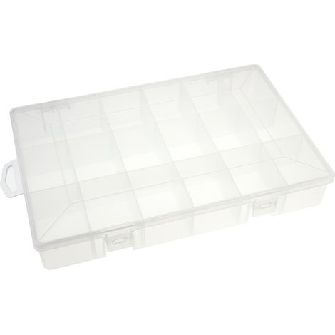 Boite compartimentée RS PRO, 18 Compartiments, Plastique, 40mm x 280mm x 180mm ( Prix pour 1 )