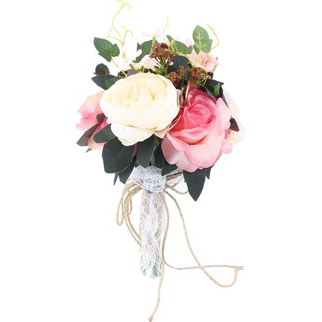 Bouquet de mariée artificiel en fausses fleurs pour la décoration de mariage et de maison (1/5)