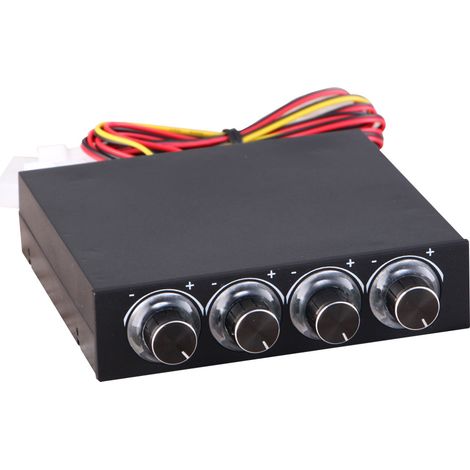 Contrôleur de vitesse et température pour ventilateur PC 4 canaux LED bleue, réducteur de chaleur pour ordinateur (1/5)