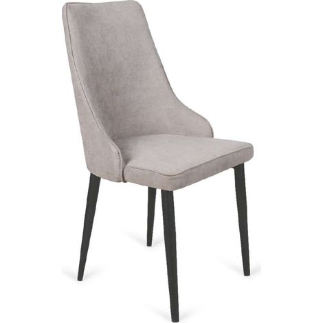 Pack de 4 sillas Imperial Beige con patas metálicas acabado negro 94 cm (alto) 48 cm (ancho) 57 cm (fondo) (1/2)