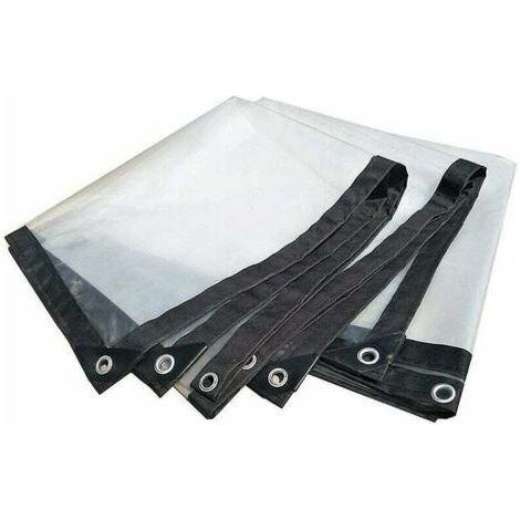 Telone trasparente impermeabile con occhielli - Ampio telo per esterni, copertura impermeabile, protezione solare, impermeabile e resistente alle intemperie per mobili da giardino, piscina - 2x3 m (1/4)