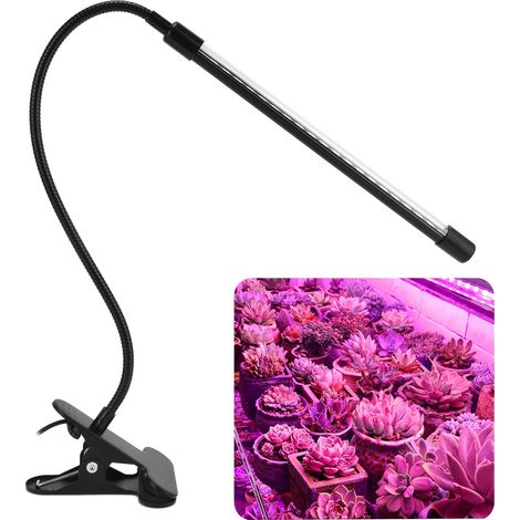 Automatische 5V USB-Clip-On-LED-Pflanzenlampe mit Zeitschaltuhr für Zimmerpflanzen, Gewächshäuser und Hydrokultur (1/5)