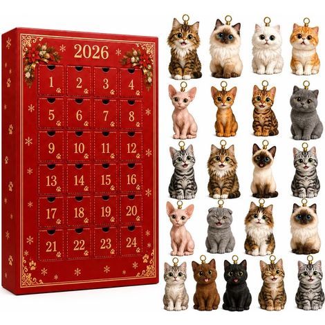 Chats collection calendrier avent 2026 2D boîte surprise