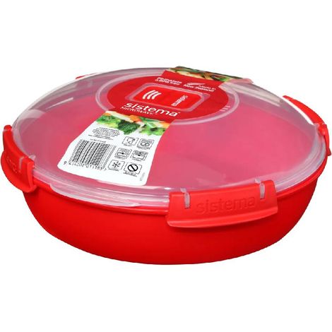 Recipiente microondas sistema redondo con válvula 1,29 l rojo (1/4)