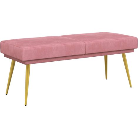Double-Layered Bench Pink 120 x 45 x 46 cm Velvet vidaXL