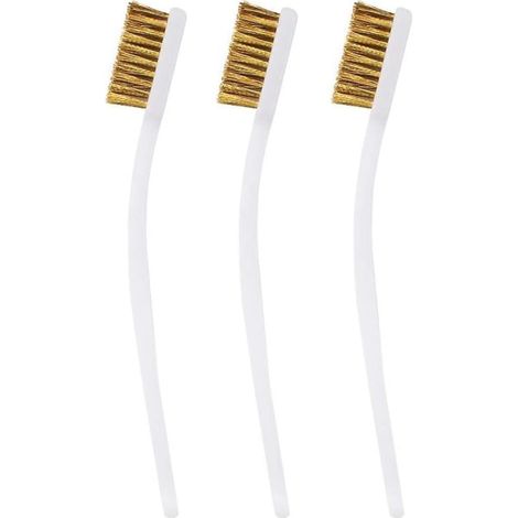 Brosse à ragoût Huayue en fil de cuivre (lot de 3), mini brosse métallique antirouille. (1/5)