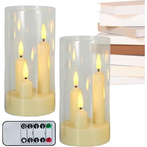 Bougies Fonctionnant Sur Piles,Éclairage d'Ambiance à Piles pour Lumières Pilier Bougies LED Scintillantes Lumières Décoratives - Pour Bureau Étagère Manteau De Cheminée Chambre Salon Espace De Trav (1/5)