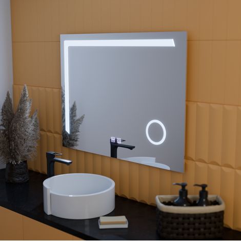 Miroir LED Rectangulaire 80x60 Linea Touch Desembuage Gradable (1/5)