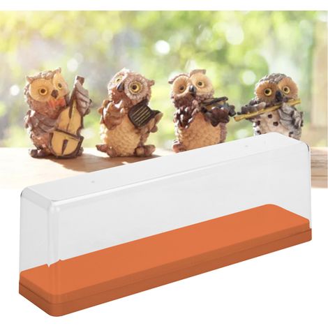 【Display Case】 Boîte de Collection Transparente pour Figurines, Plexiglas, Modèle Grande Capacité M, Dimensions 36x8.5x12 cm, Orange, Design Rétractable à Couverture Claire, Anti-UV et Empilable, avec (1/5)