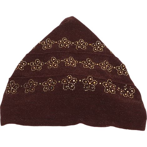 Turban Head Wraps Easy Wearing Lace Material Convenient Practical Double Layer Hair Hat for Daily WearBrown (1/5)