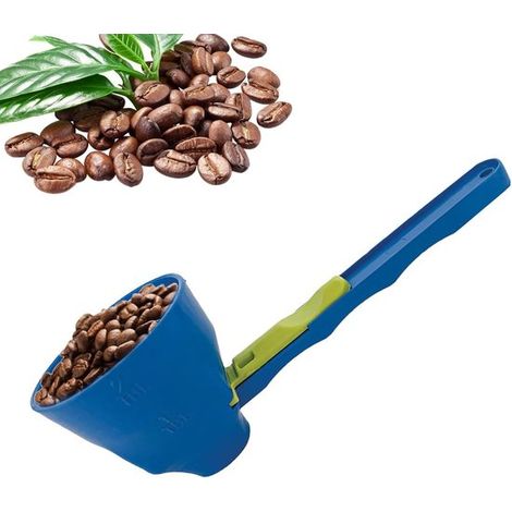 Cucchiaio dosatore, cucchiaio dosatore per caffè, cucchiaio dosatore per caffè, in plastica, blu. Per pesare e misurare con precisione. (1/5)