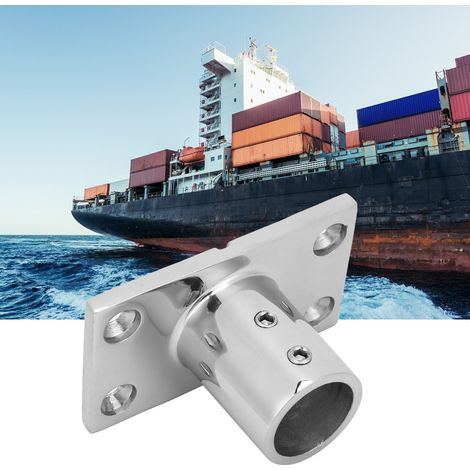 Raccord de rambarde de bateau en acier inoxydable 316, angle droit, base rectangulaire à 90 degrés pour main courante de bateau. (1/5)