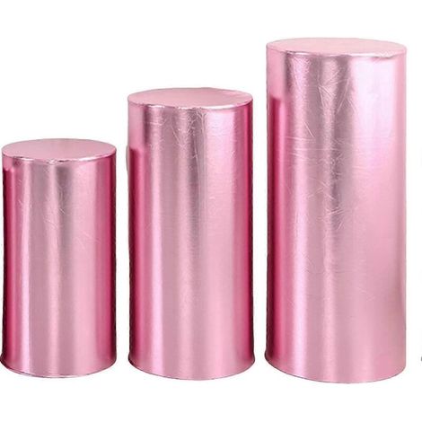 Set mit 3 dekorativen Hüllen für zylindrische Etagèren, Dessertplatten etc. – Ideal für Geburtstage, Hochzeiten und andere Feierlichkeiten. JikaixPink (1/5)
