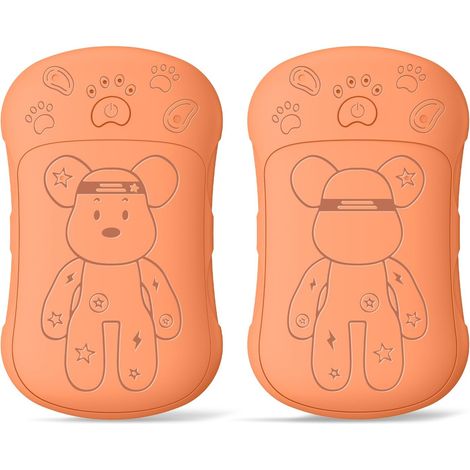Wiederaufladbare Handwärmer (2er-Pack), elektrische 2-in-1-Handwärmer, doppelseitige Heizung, Unisex, orange.