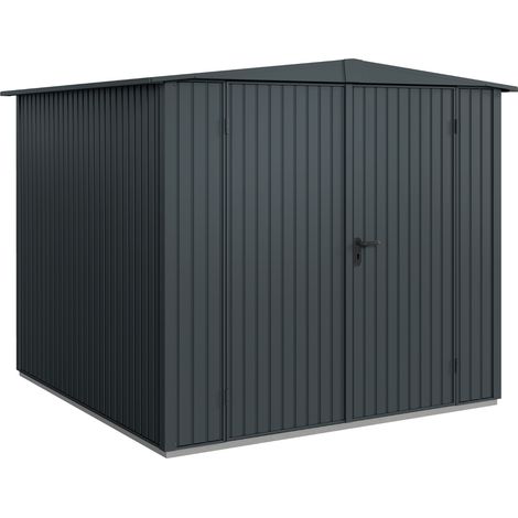 Hörmann Metall-Gerätehaus Berry Classic mit Satteldach Typ 2, 259 x 248 cm, anthrazitgrau, 6,4 m², 2-flüglige Tür (1/5)
