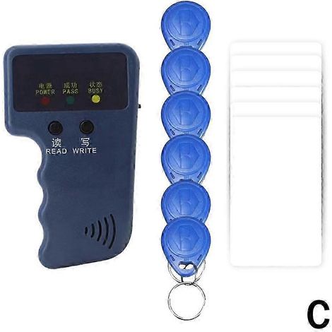 Copieur/lecteur de clés RFID portable 125 kHz + étiquettes/cartes : 1 copieur et 6 clés