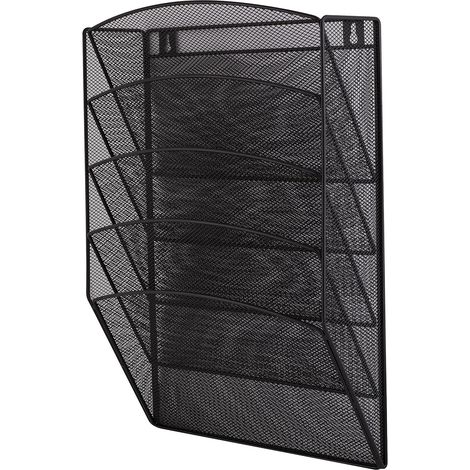 Lot de 5 Étagères à courrier, Métal, Finition noire, 110x315x435 mm, Pour bureau, Maison, École (1/5)