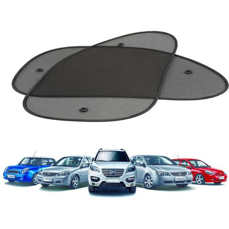 Lot de 2 pare-soleil noirs pour vitres latérales de voiture, protection solaire et UV. (1/4)