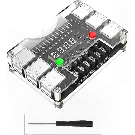 Alimentation Breakout Board avec Boîtier Acrylique, Potentiomètre de Tension Réglable, Compatible 3.3V 5V 12V -12V, Kit de Montage pour Projets DIY (1/5)
