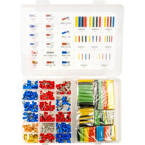 Juego de conectores y tubos termorretráctiles, 678 piezas. amio-03031 (1/5)
