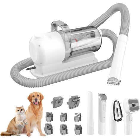 Kit aspirapolvere per toelettatura cani 6 in 1 per la perdita di peli di animali, capacità 2,5 l, pulizia della casa