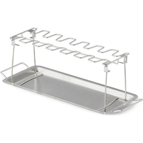 Support pour cuisses et ailes de poulet, argenté, 1 pièce, adapté pour la cuisine, le barbecue et les voyages (1/5)
