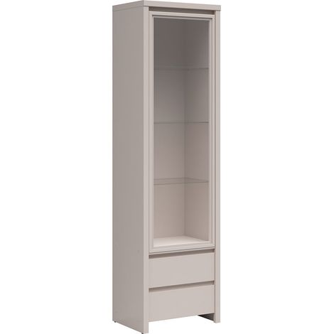 Vitrine 1 porte 2 tiroirs Soren Cachemire (1/5)