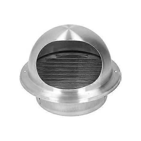 Lüftungsgitter – Lamellengitter – Wandlüftungshaube – Lüftungshaube – Edelstahl – Rund – Ø 190 mm – für 155-mm-Rohr – Wiederverwendbar – für