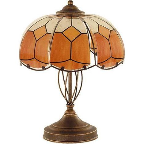 Lampada da tavolo Alfa 10658 in vetro colorato arancione