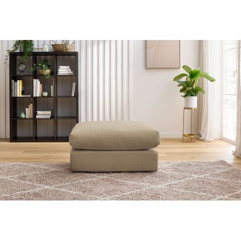 BOBOCHIC - Pouf ultra moelleux PARIS tissu bouclette Marron (1/5)