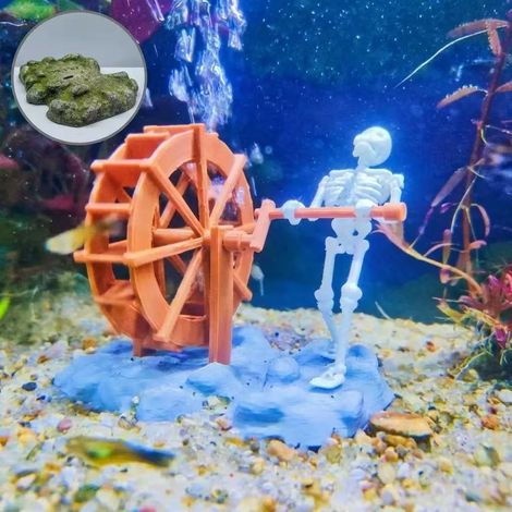 Figurine de crâne d'aquarium squelette dynamique et créative -- Figurine de crâne d'aquarium --