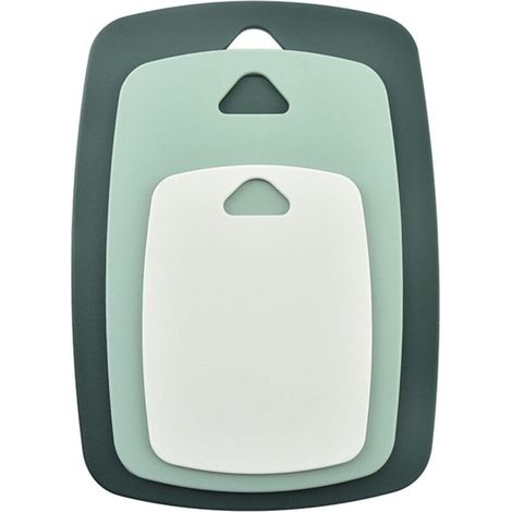 Lot de 3 planches à découper en plastique - Passe au lave-vaisselle - Vert (1/5)